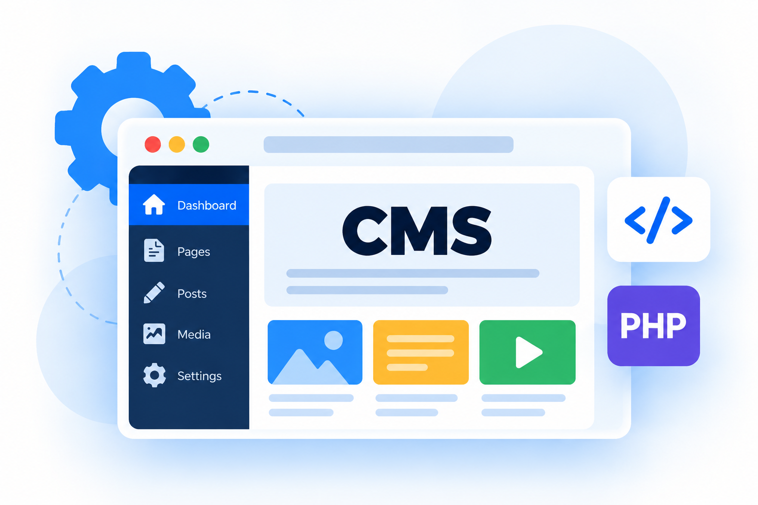 CMS web development illustration