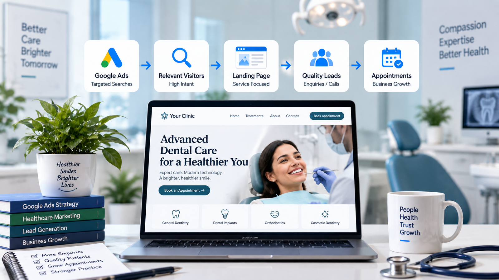 Google Ads keyword research and search intent strategy for healthcare lead generation